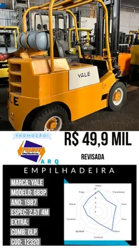 Empilhadeira Yale G83P 2,5t opala