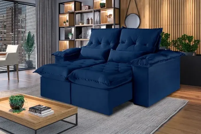 sala sofa top de linha retratil e reclinavel de 3 lugares 190 cm