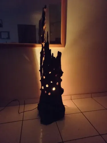 ABAJUR LUMINÁRIA DE MADEIRA 