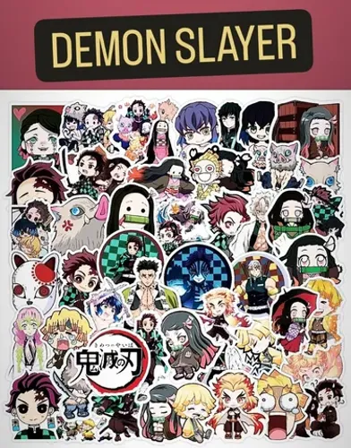 KIT 7 ADESIVOS DEMON SLAYER POR 10 REAIS