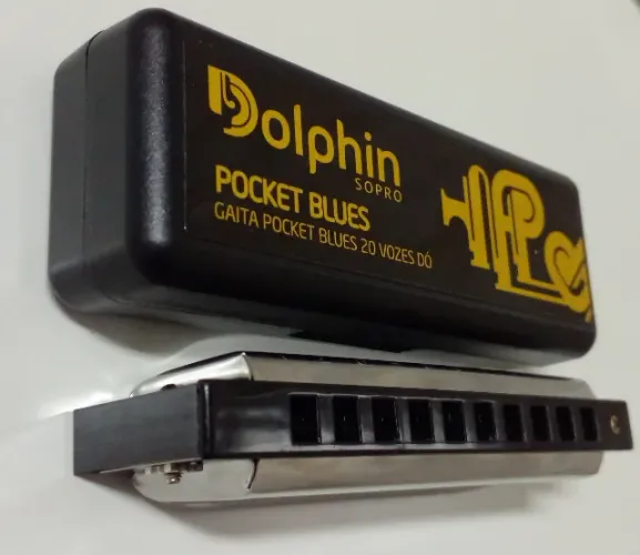 Gaita Dolphin Pocket Blues 20 Vozes Dó