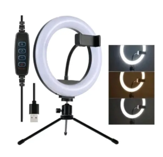 RING LIGHT 20 CM COM TRIPÉ 