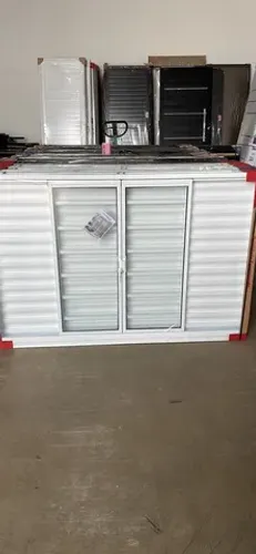 Janela Veneziana 150x100x12 Galvanizada branca com vidro