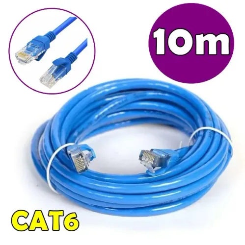 Cabo De Rede Cat6 10 Metros Ethernet Lan Giga