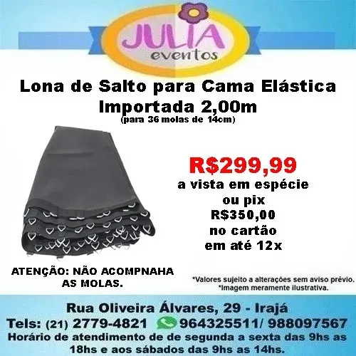 Lona de Salto para Cama Elástica Importada 2,00m para 36 molas.