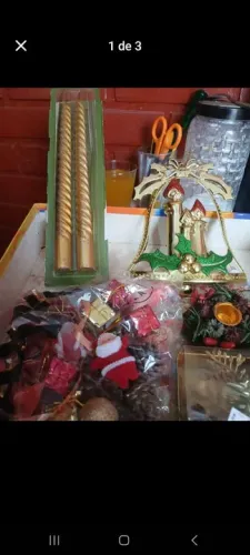 Lote de enfeites natalinos diversos