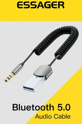 Receptor de Áudio Bluetooth 5.0 Essager com USB e Auxiliar P2 3.5mm