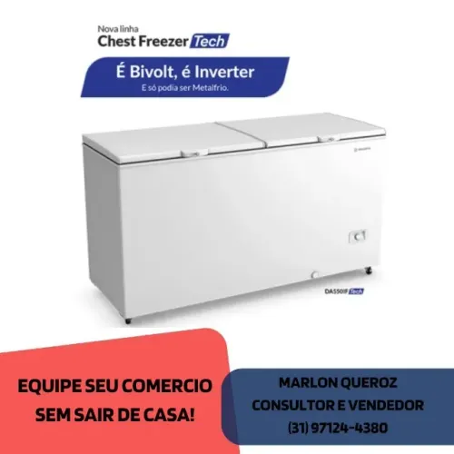 Freezer Horizontal 543L Metalfrio Dupla Ação Bivolt Inverter Novo
