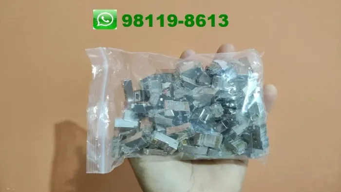 Conector RJ45 Blindado para cabos de rede e internet