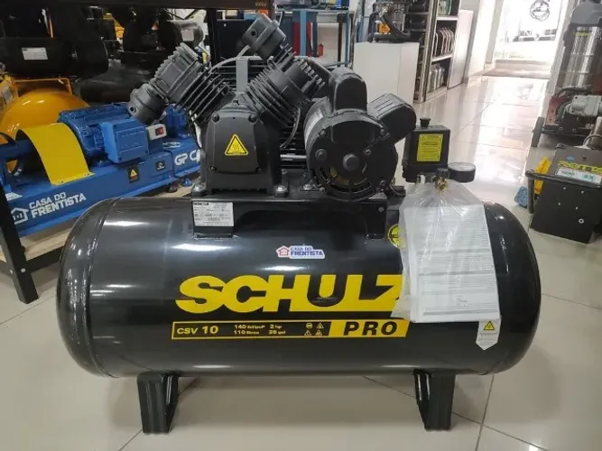 Compressor de Ar Schulz 110 Litros Motor 2cv 140psi Profissional - Novo