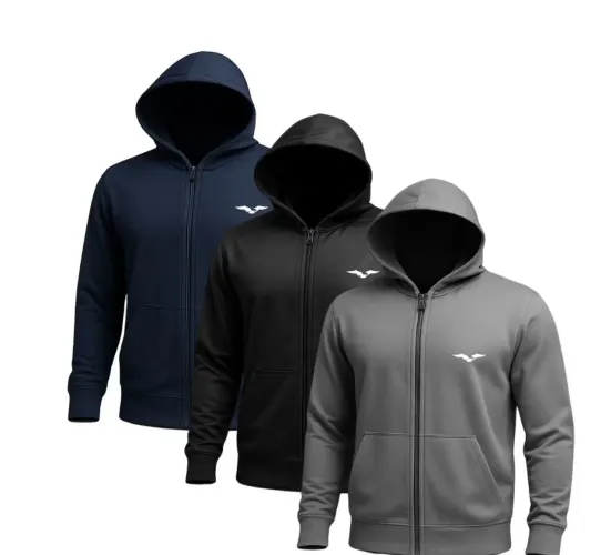 Casaco de moletom com zíper e capuz diversas cores 