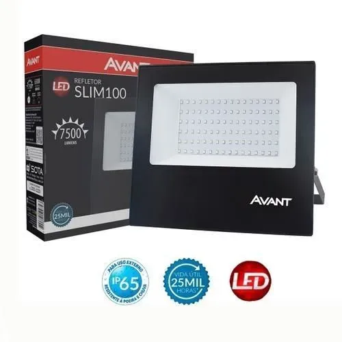 Refletor LED Slim 100W - Iluminação potente e eficiente