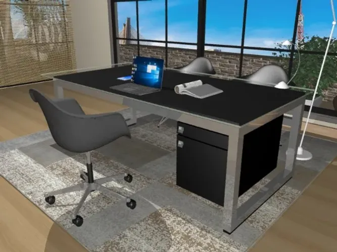 Mesa Executiva Thick Wood Deluxxe. L200cm x P100cm x A74cm