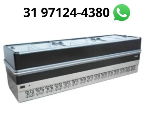 Ilha de Congelados 3m Vidro Reto Polar 220v