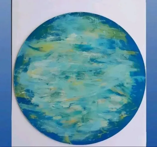Quadro Abstrato Blue Moon