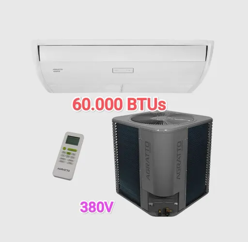 Ar Split Piso Teto Agratto 60.000 BTUs + 380V + Novo + Nota + Cartão 12x!!!