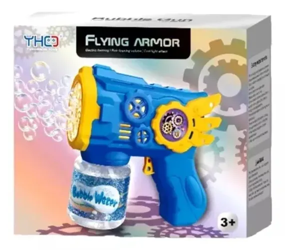 lançador maquina de fazer bolhas sabão super bubbleok160y-2-asa azul