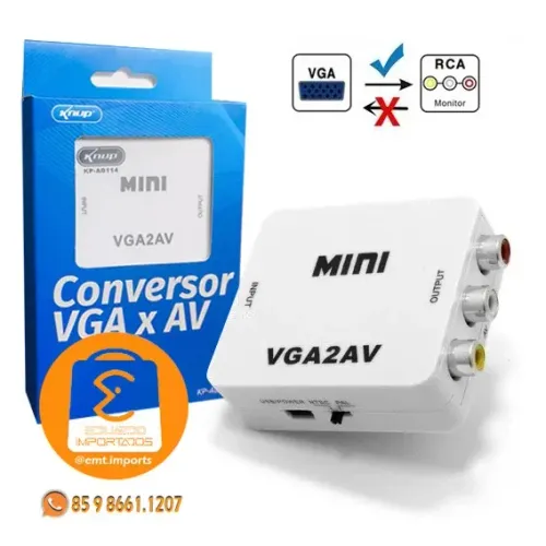 Conversor Entrada Vga E Saida AV Knup KP-AD114
