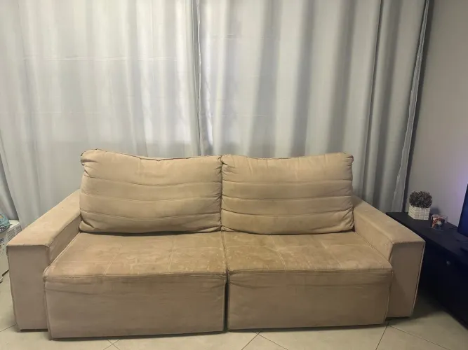 Sofá 2 lugares/módulos Bege Confortável para Sala