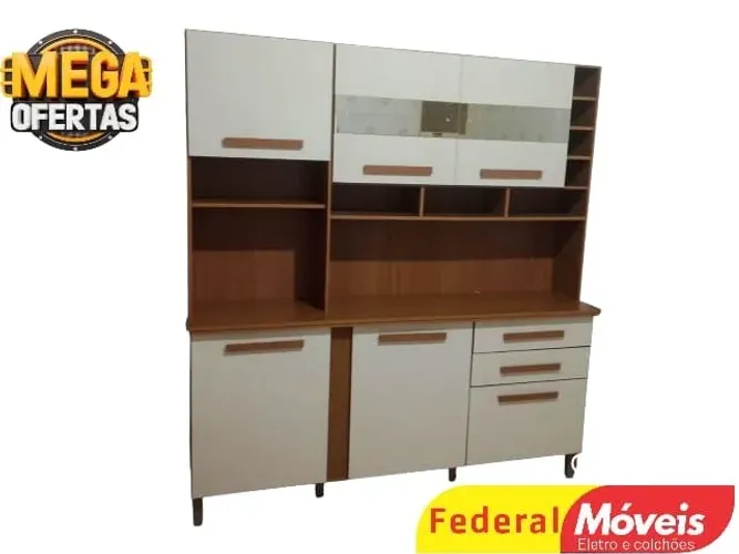Cozinha Off White 100% MDF 2,00m (NOS CHAME NO WHATSAPP)