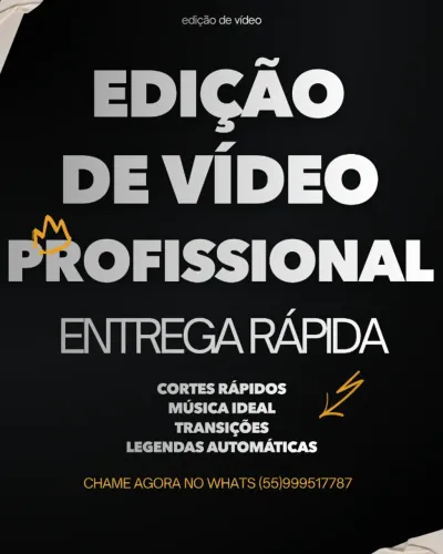EDIÇÃO PROFISSIONAL DE VÍDEO - ENTREGA RÁPIDA