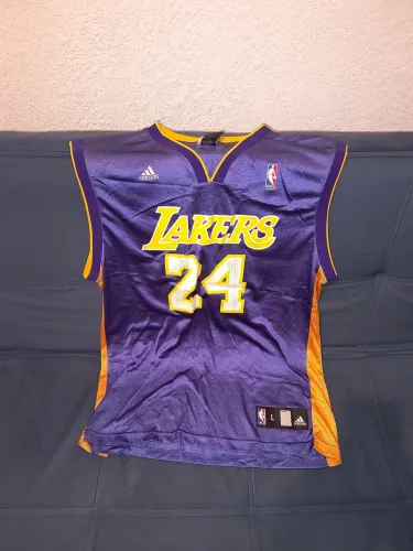 Camiseta masculina 100% autêntica Kobe Bryant Adidas 2009 NBA Finals Lakers tamanho L