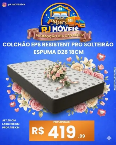 Colchão solteirão D28 (Pague na entrega)