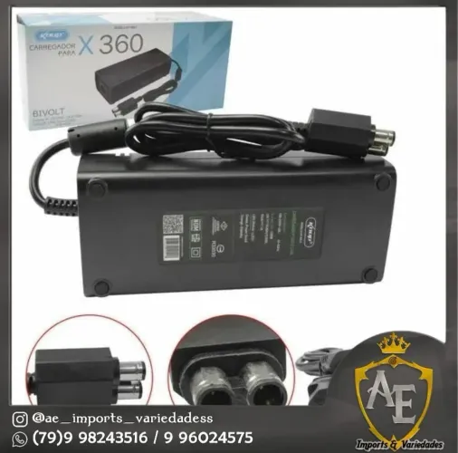 Fonte para Xbox 360 Com 1 e 2 pinos