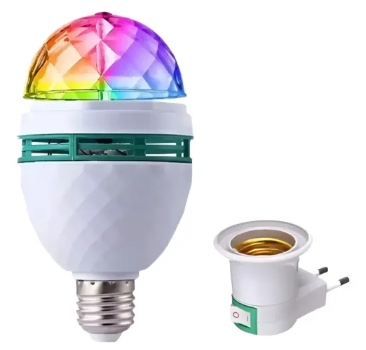 Lâmpada Colorida Giratória Festa Jogo De Luzes Lumináriargb 127/220v