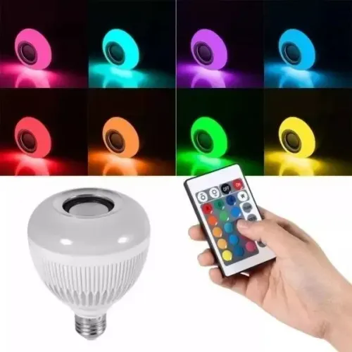 Lampada Led Musical Bluetooth Rgb + Controle Remoto