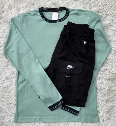 Kit Camisa Longa e Bermuda Cargo Zíper