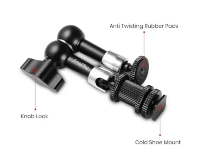Braço Articulado SmallRig Magic Arm 17 cm Longo com mount de Flash 14 e