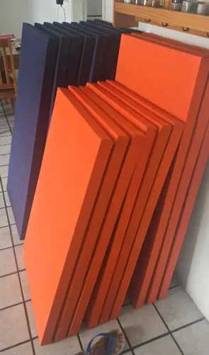 Placas Acústicas para Estúdio + Cortina (18 placas de lã de rocha!)