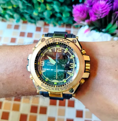 Gshock caixa de aço 2em1 gsteel casio