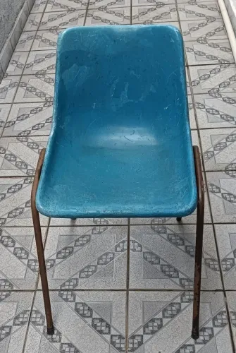 3 CADEIRAS CONCHAS *ANOS 80* AZUL PLÁSTICO