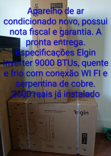Ar condicionado já instalado.Inverter novo 9 mil BTUs q/f