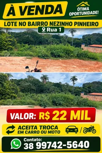 Lote no bairro nezinho pinheiro em coração de Jesus 