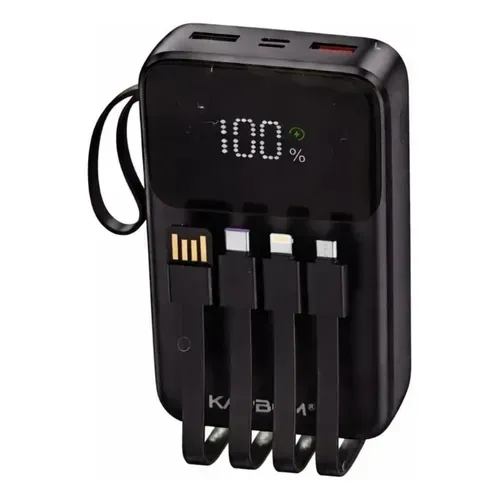 Power Bank 20.000mAh - Com Cabos Integrados | Entrega Hoje