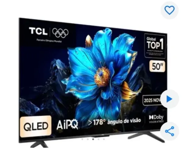 Vendo tv semi nova com 8 meses de uso Smart TV 50" TCL 4K UHD QLED 50P7K Google TV AiPQ Go