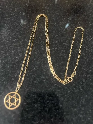 Cordão e pingente masculino ouro 18k 60cm