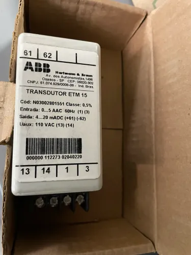Lote 20x Transdutor de Corrente Industrial ABB ETM15 (Novos)