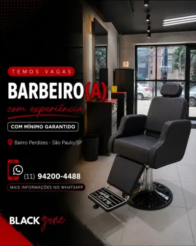 Vaga pra Barbeiro (ganhos de 3 a 7 mil)