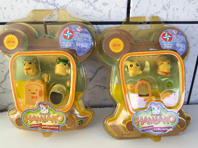 ESTRELA - MINIATURAS HAMSTERS HAMTARO ANOS 2000 - LOTE COM 2 UNIDADES LACRADO 