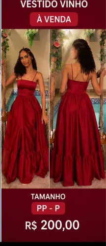 Vestido de festa vinho