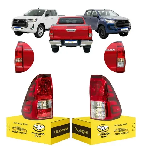 Par Lanterna Toyota Hilux 2016 17 18 19 20 21 A 2026 Novas Ambos Lados Cristal