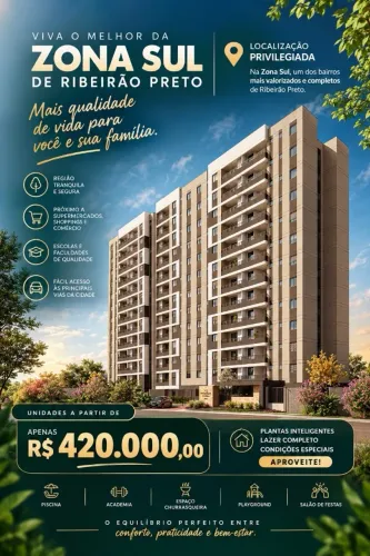 Seu apartamento na zona sul de Ribeirão Preto
