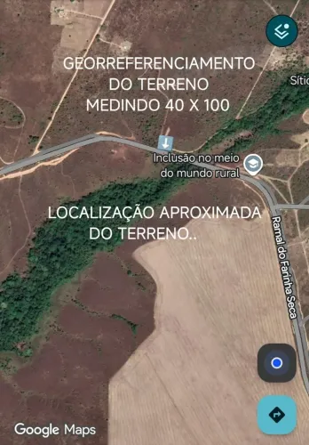 "TERRENO NA BEIRA DA RODOVIA", Mesma área da "água mineral Andina"
