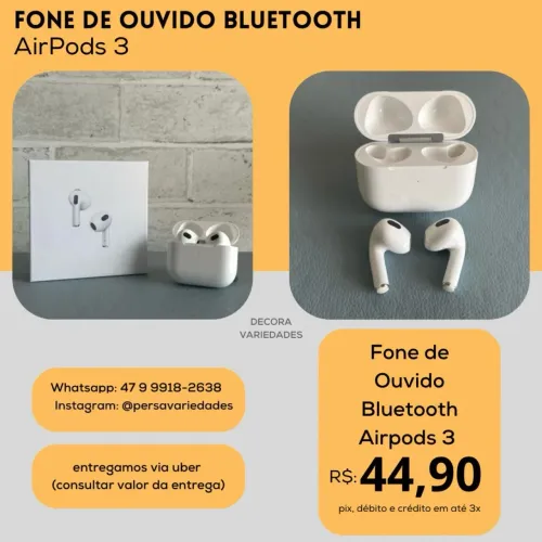 Fone Bluetooth AirPods 3 (NOVO)