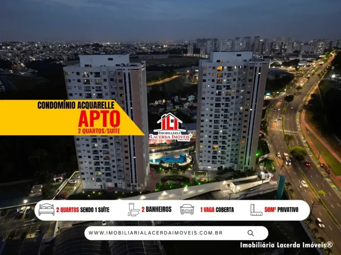 Apartamento Locação Acquarelle Ponta Negra 58 metros com 1 vaga de garagem !
