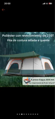 Barraca Joyfox Camping Acampamento 4-6 Pessoas Impermeavel